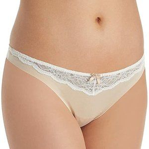 Maidenform Latte Lift Comfort Devotion Lace Trim Thong 40149 6 9